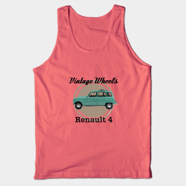 Vintage Wheels - Renault 4 Tank Top by DaJellah